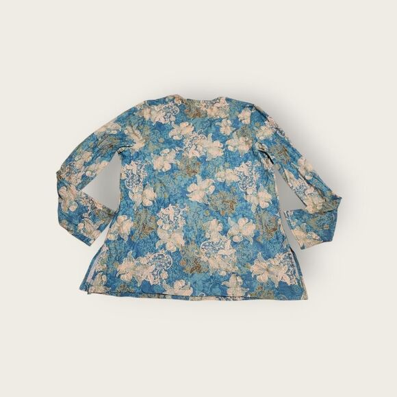 Faded-glory Women's Blue and Green Shirt - Picture 2 of 4